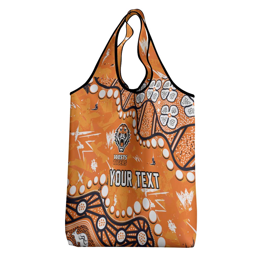 Personalized Wests Tigers Grocery Bag Aboriginal Pattern with Graffiti Style Design