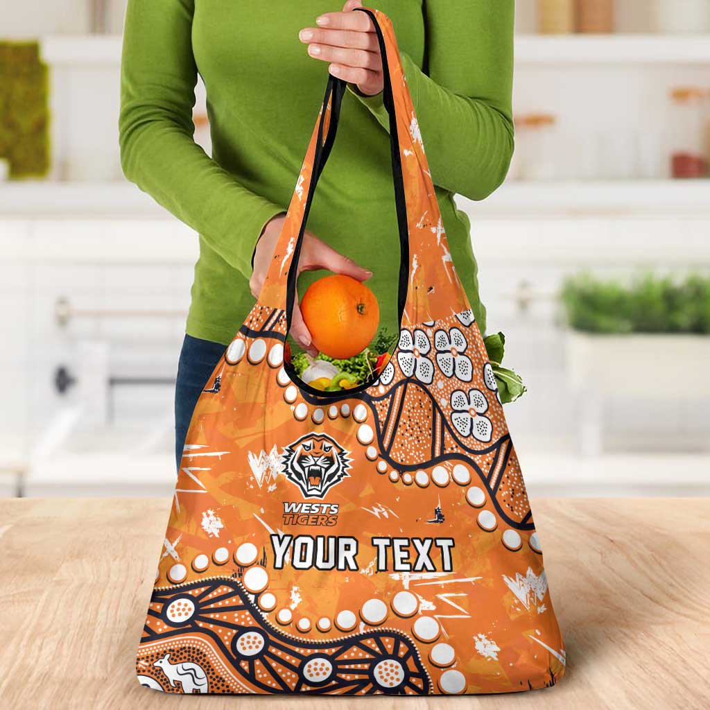 Personalized Wests Tigers Grocery Bag Aboriginal Pattern with Graffiti Style Design