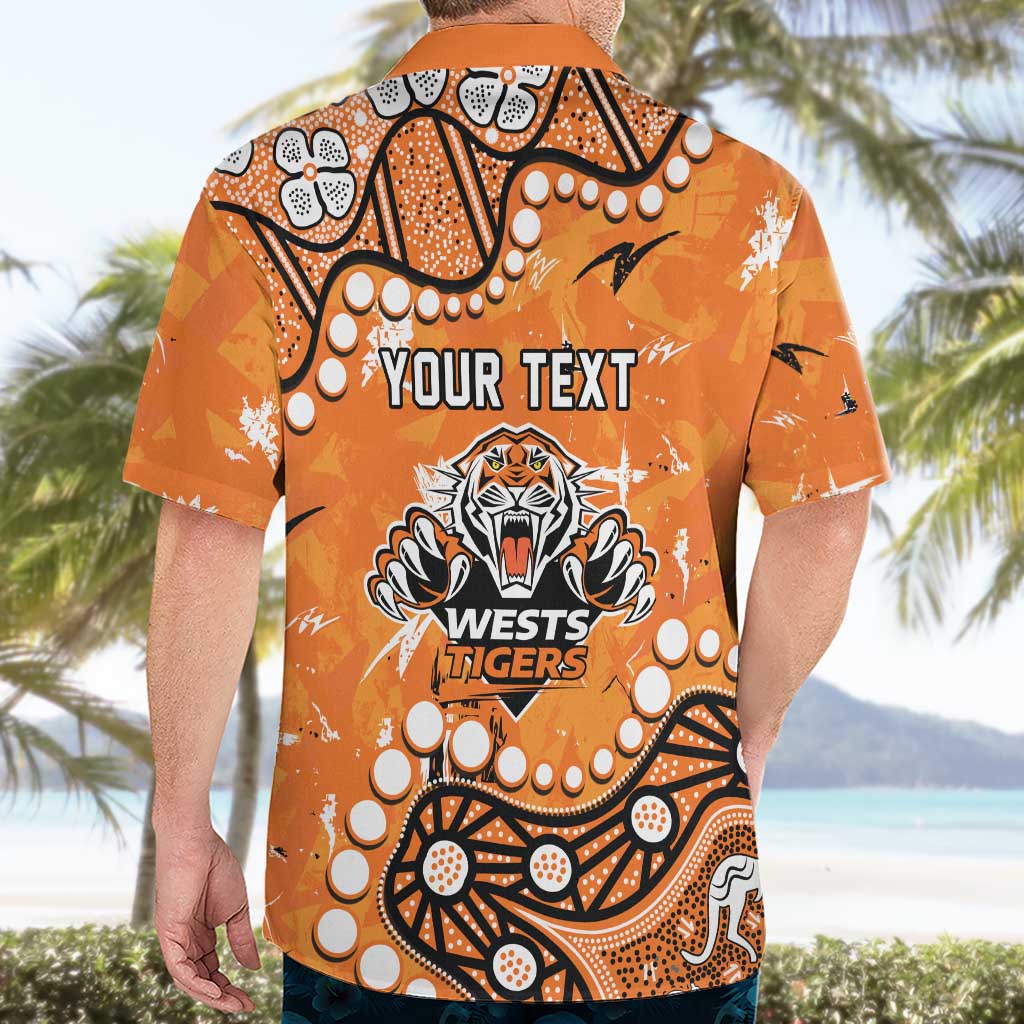 Personalized Wests Tigers Hawaiian Shirt Aboriginal Pattern with Graffiti Style Design