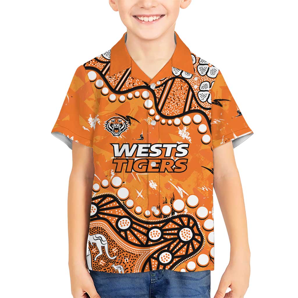Personalized Wests Tigers Hawaiian Shirt Aboriginal Pattern with Graffiti Style Design