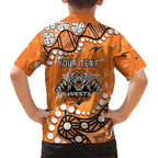 Personalized Wests Tigers Hawaiian Shirt Aboriginal Pattern with Graffiti Style Design