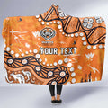 Personalized Wests Tigers Hooded Blanket Aboriginal Pattern with Graffiti Style Design