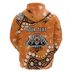 Personalized Wests Tigers Hoodie Aboriginal Pattern with Graffiti Style Design