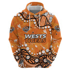 Personalized Wests Tigers Hoodie Aboriginal Pattern with Graffiti Style Design