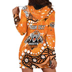 Personalized Wests Tigers Hoodie Dress Aboriginal Pattern with Graffiti Style Design