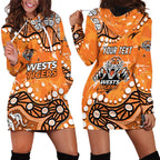 Personalized Wests Tigers Hoodie Dress Aboriginal Pattern with Graffiti Style Design
