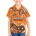 Personalized Wests Tigers Kid Hawaiian Shirt Aboriginal Pattern with Graffiti Style Design