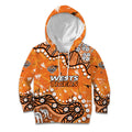 Personalized Wests Tigers Kid Hoodie Aboriginal Pattern with Graffiti Style Design