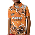 Personalized Wests Tigers Kid Polo Shirt Aboriginal Pattern with Graffiti Style Design