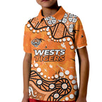 Personalized Wests Tigers Kid Polo Shirt Aboriginal Pattern with Graffiti Style Design