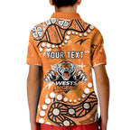 Personalized Wests Tigers Kid Polo Shirt Aboriginal Pattern with Graffiti Style Design
