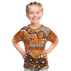 Personalized Wests Tigers Kid T Shirt Aboriginal Pattern with Graffiti Style Design