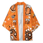 Personalized Wests Tigers Kimono Aboriginal Pattern with Graffiti Style Design