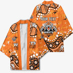 Personalized Wests Tigers Kimono Aboriginal Pattern with Graffiti Style Design