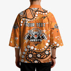 Personalized Wests Tigers Kimono Aboriginal Pattern with Graffiti Style Design