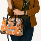 Personalized Wests Tigers Leather Bag Aboriginal Pattern with Graffiti Style Design