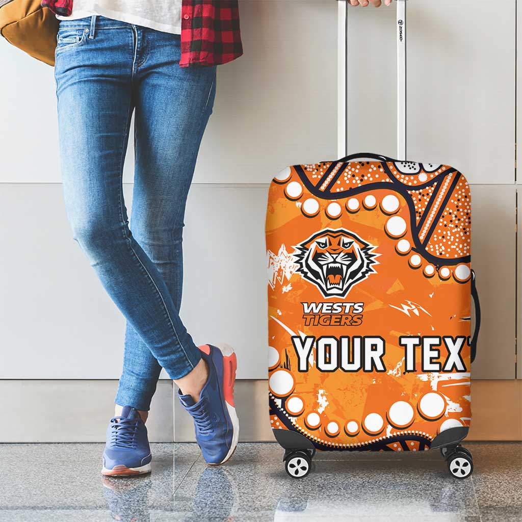Personalized Wests Tigers Luggage Cover Aboriginal Pattern with Graffiti Style Design