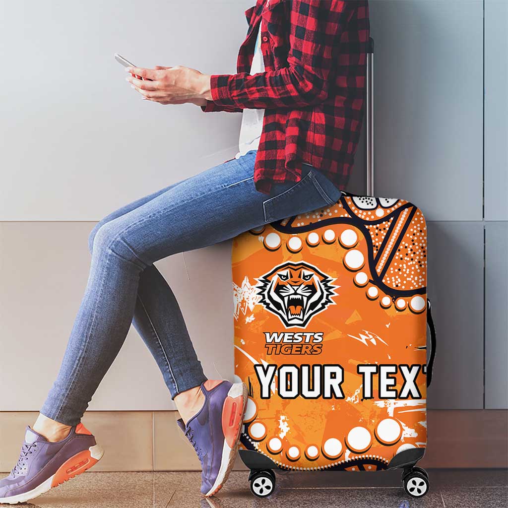 Personalized Wests Tigers Luggage Cover Aboriginal Pattern with Graffiti Style Design