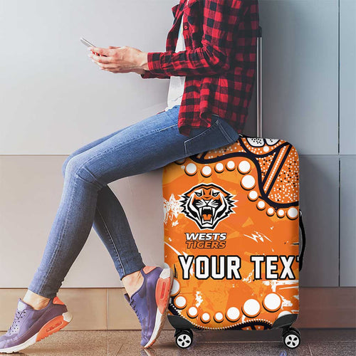 Personalized Wests Tigers Luggage Cover Aboriginal Pattern with Graffiti Style Design