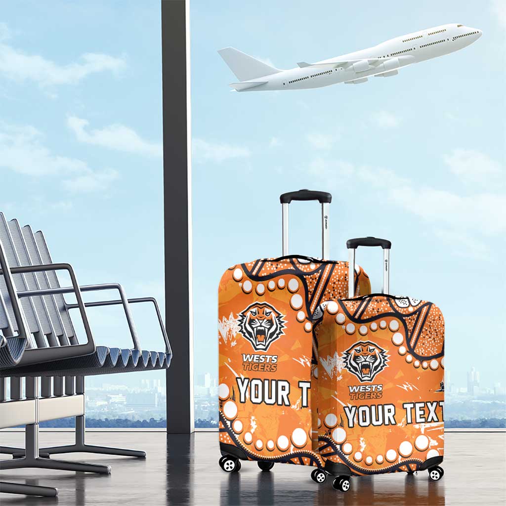 Personalized Wests Tigers Luggage Cover Aboriginal Pattern with Graffiti Style Design