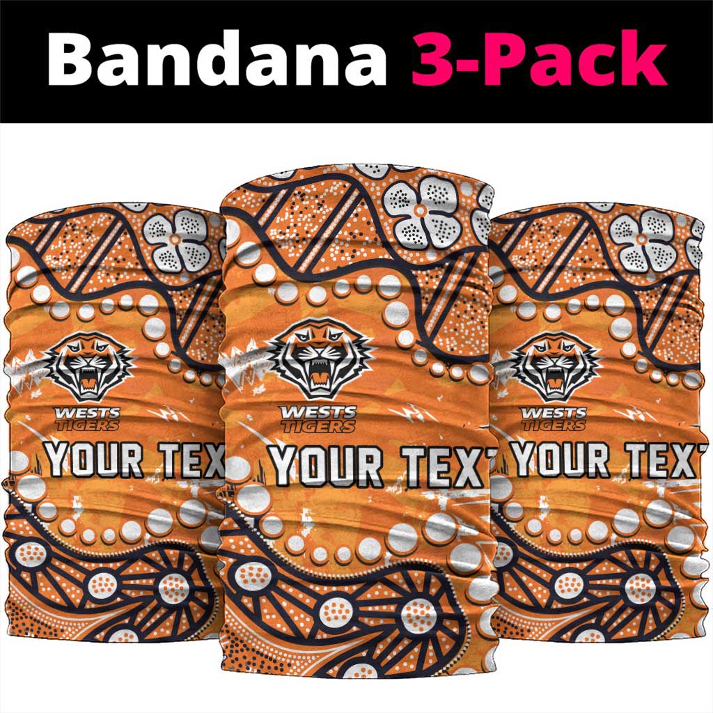 Personalized Wests Tigers Neck Gaiter Aboriginal Pattern with Graffiti Style Design