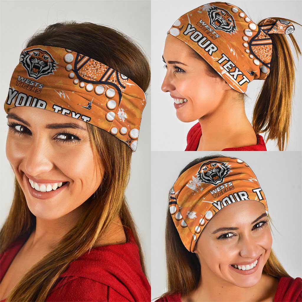Personalized Wests Tigers Neck Gaiter Aboriginal Pattern with Graffiti Style Design