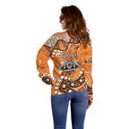 Personalized Wests Tigers Off Shoulder Sweater Aboriginal Pattern with Graffiti Style Design