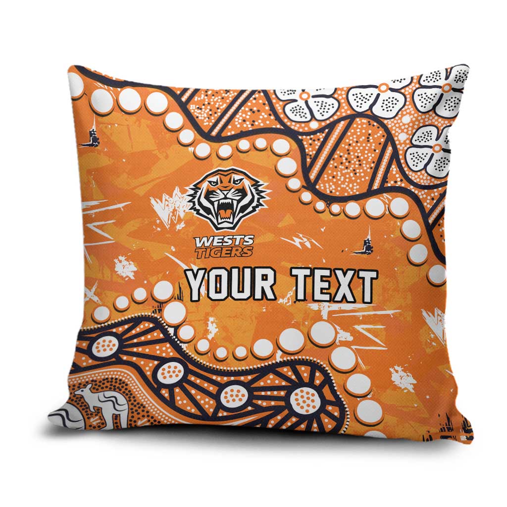 Personalized Wests Tigers Pillow Cover Aboriginal Pattern with Graffiti Style Design