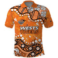 Personalized Wests Tigers Polo Shirt Aboriginal Pattern with Graffiti Style Design