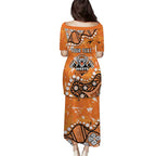Personalized Wests Tigers Puletasi Aboriginal Pattern with Graffiti Style Design