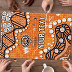 Personalized Wests Tigers Puzzle Aboriginal Pattern with Graffiti Style Design