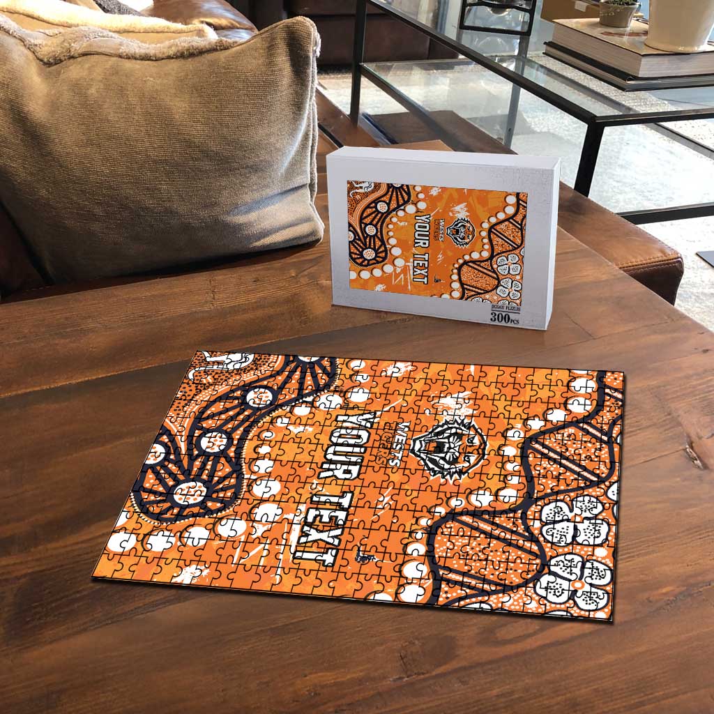 Personalized Wests Tigers Puzzle Aboriginal Pattern with Graffiti Style Design