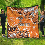Personalized Wests Tigers Quilt Aboriginal Pattern with Graffiti Style Design