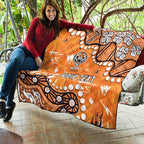 Personalized Wests Tigers Quilt Aboriginal Pattern with Graffiti Style Design