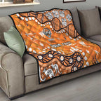 Personalized Wests Tigers Quilt Aboriginal Pattern with Graffiti Style Design