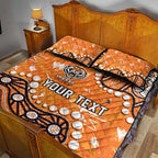 Personalized Wests Tigers Quilt Bed Set Aboriginal Pattern with Graffiti Style Design