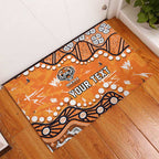 Personalized Wests Tigers Rubber Doormat Aboriginal Pattern with Graffiti Style Design