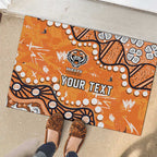 Personalized Wests Tigers Rubber Doormat Aboriginal Pattern with Graffiti Style Design