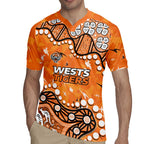 Personalized Wests Tigers Rugby Jersey Aboriginal Pattern with Graffiti Style Design