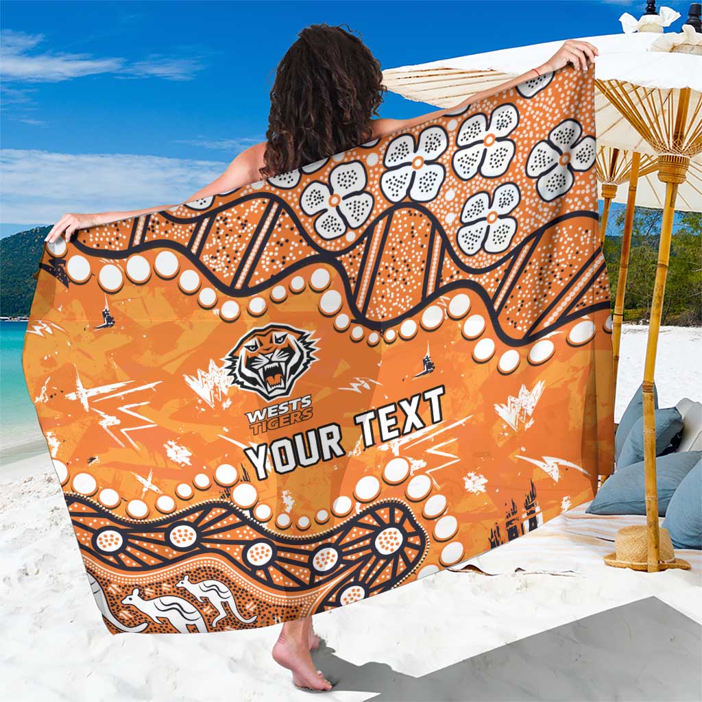 Personalized Wests Tigers Sarong Aboriginal Pattern with Graffiti Style Design