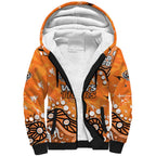Personalized Wests Tigers Sherpa Hoodie Aboriginal Pattern with Graffiti Style Design