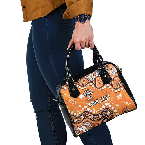 Personalized Wests Tigers Shoulder Handbag Aboriginal Pattern with Graffiti Style Design