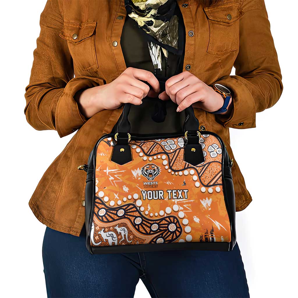 Personalized Wests Tigers Shoulder Handbag Aboriginal Pattern with Graffiti Style Design