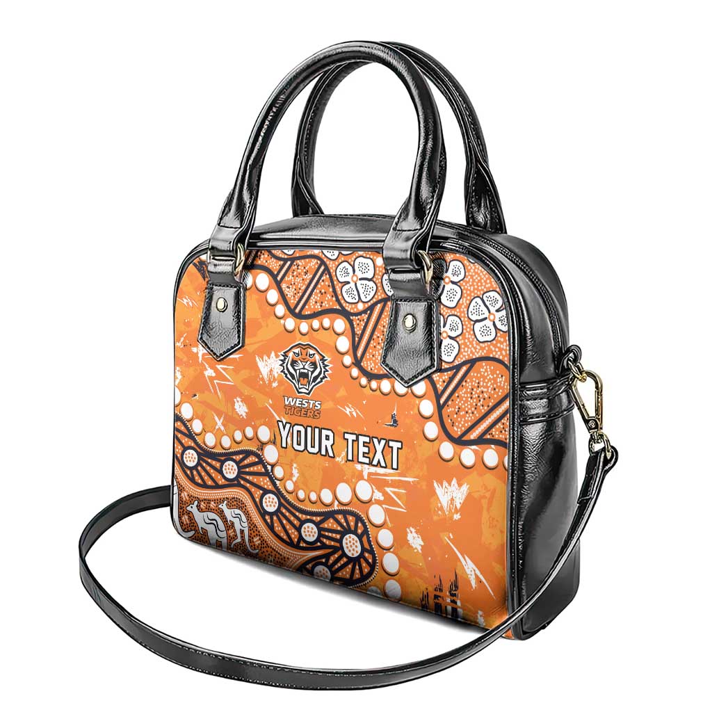 Personalized Wests Tigers Shoulder Handbag Aboriginal Pattern with Graffiti Style Design