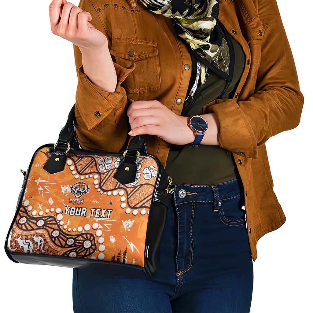 Personalized Wests Tigers Shoulder Handbag Aboriginal Pattern with Graffiti Style Design