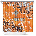 Personalized Wests Tigers Shower Curtain Aboriginal Pattern with Graffiti Style Design