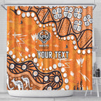 Personalized Wests Tigers Shower Curtain Aboriginal Pattern with Graffiti Style Design