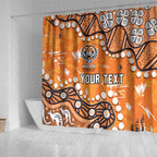 Personalized Wests Tigers Shower Curtain Aboriginal Pattern with Graffiti Style Design