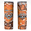 Personalized Wests Tigers Skinny Tumbler Aboriginal Pattern with Graffiti Style Design