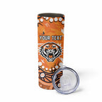 Personalized Wests Tigers Skinny Tumbler Aboriginal Pattern with Graffiti Style Design